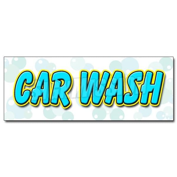 Signmission CAR WASH DECAL sticker washing detail wax self serve full service coin, D-12 Car Wash D-12 Car Wash - main